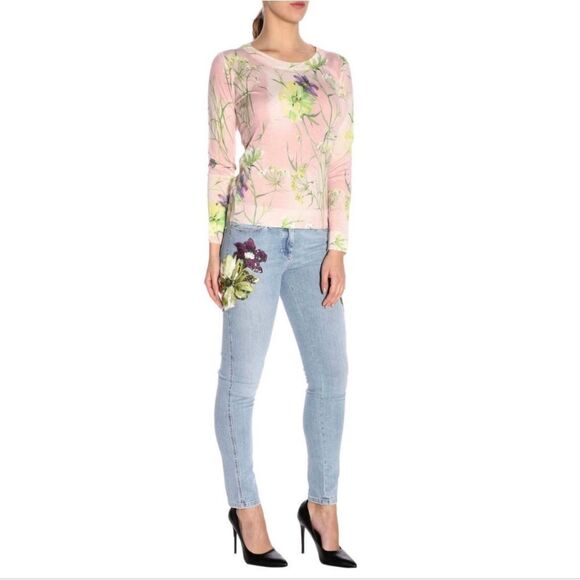 Vintage BLUMARINE Black Floral Sweater Small - Picture 7 of 8